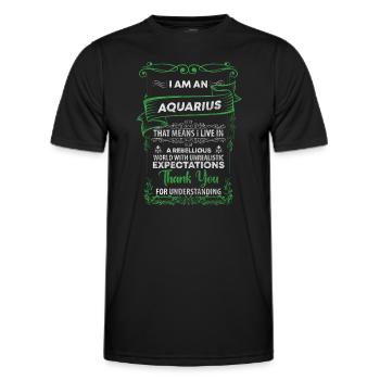 Wassermann Geburtstag Aberglaube - Männer Funktions-T-Shirt - Schwarz - Vorne - AI Model Male 178 dark (178cm)