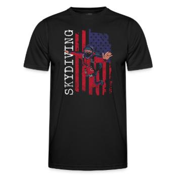 Skydiving Jumping Sport Base Jumping - Men's Functional T-Shirt - black - Front - AI Model Male 178 dark (178cm)