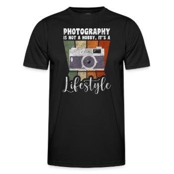 Photographer Image Digital Camera - Men's Functional T-Shirt - black - Front - AI Model Male 178 dark (178cm)