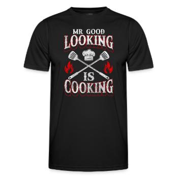 Chef, Chef, Restaurant, - T-shirt sport Homme - noir - Devant - AI Model Male 178 dark (178cm)