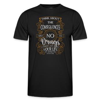 Toxicomanie Chanvre propre - T-shirt sport Homme - noir - Devant - AI Model Male 178 dark (178cm)