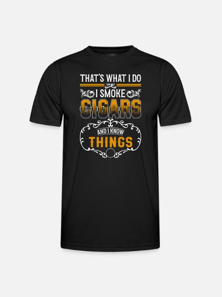 Tabak Zigarre Kippe Droge - Männer Funktions-T-Shirt - Schwarz