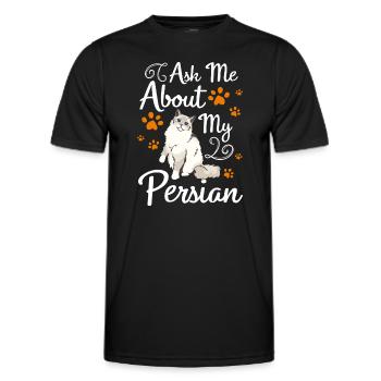 Perser Katzenfreund Katzenlady - Männer Funktions-T-Shirt - Schwarz - Vorne - AI Model Male 178 dark (178cm)