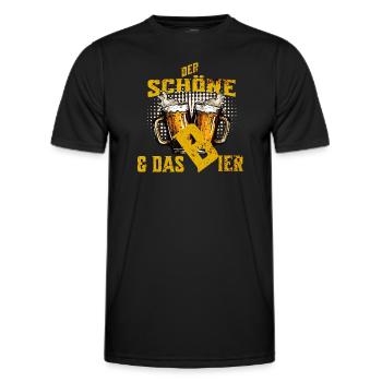 Bier der schöne und das Bier - Männer Funktions-T-Shirt - Schwarz - Vorne - AI Model Male 178 dark (178cm)