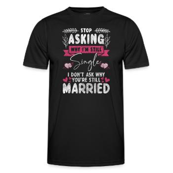 Flirt d’humour de rencontre célibataire - T-shirt sport Homme - noir - Devant - AI Model Male 178 dark (178cm)