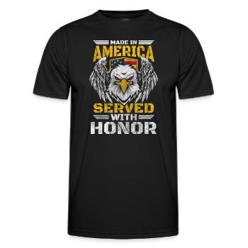 Amerika Stars and Stripes Soldat - Männer Funktions-T-Shirt - Schwarz - Vorne - AI Model Male 178 dark (178cm)