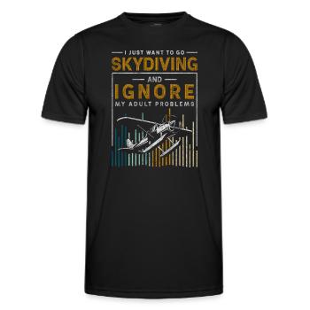 Parachutisme passion chute libre - T-shirt sport Homme - noir - Devant - AI Model Male 178 dark (178cm)