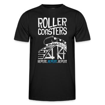 Roller Coaster Repeat - Männer Funktions-T-Shirt - Schwarz - Vorne - AI Model Male 178 dark (178cm)