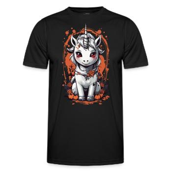 Licorne vampire fantomatique - Halloween Design - T-shirt sport Homme - noir - Devant - AI Model Male 178 dark (178cm)