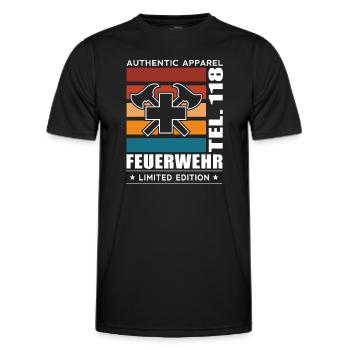 Fire brigade - Men's Functional T-Shirt - black - Front - AI Model Male 178 dark (178cm)