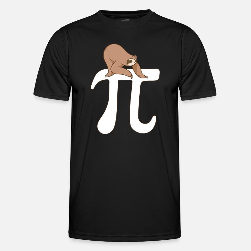 Math Sloth Pi - Men's Functional T-Shirt - black