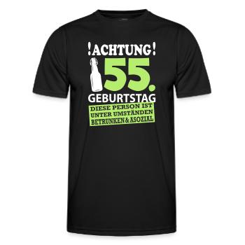 55 Geburtstag Besoffen Alkohol Jahre - Männer Funktions-T-Shirt - Schwarz - Vorne - AI Model Male 178 dark (178cm)