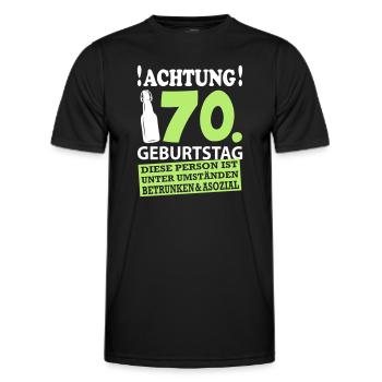 70 Geburtstag Besoffen Alkohol Jahre - Männer Funktions-T-Shirt - Schwarz - Vorne - AI Model Male 178 dark (178cm)
