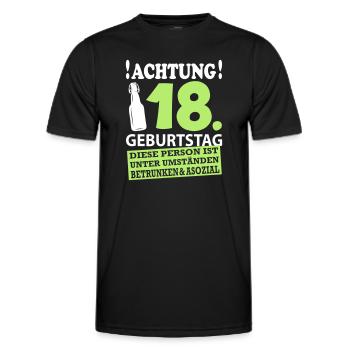 18 Geburtstag Besoffen Alkohol Jahre - Männer Funktions-T-Shirt - Schwarz - Vorne - AI Model Male 178 dark (178cm)