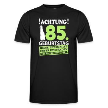85 Geburtstag Besoffen Alkohol Jahre - Männer Funktions-T-Shirt - Schwarz - Vorne - AI Model Male 178 dark (178cm)