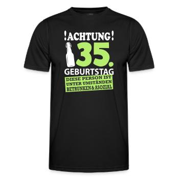 35 Geburtstag Besoffen Alkohol Jahre - Männer Funktions-T-Shirt - Schwarz - Vorne - AI Model Male 178 dark (178cm)