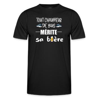Tout chauffeur de bus mérite sa bière t-shirt - T-shirt sport Homme - noir - Devant - AI Model Male 178 dark (178cm)