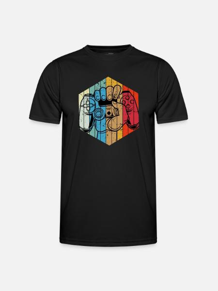 Gamer gamer controller vintage gamer - Men's Functional T-Shirt - black