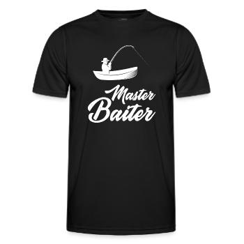 maître de la pêche à l’appât - T-shirt sport Homme - noir - Devant - AI Model Male 178 dark (178cm)