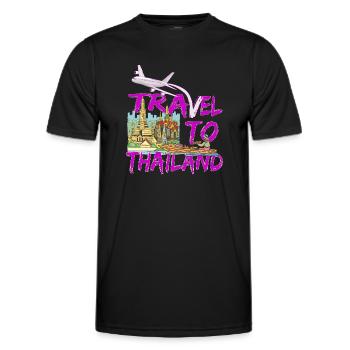 Voyage en Thaïlande, Bangkok Emigration et vacances - T-shirt sport Homme - noir - Devant - AI Model Male 178 dark (178cm)