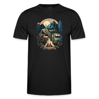 Ein Leben ohne Camping ist möglich aber sinnlos - Männer Funktions-T-Shirt - Schwarz - Vorne - AI Model Male 178 dark (178cm)