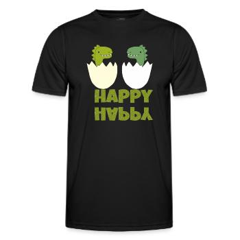dinos happy - Männer Funktions-T-Shirt - Schwarz - Vorne - AI Model Male 178 dark (178cm)