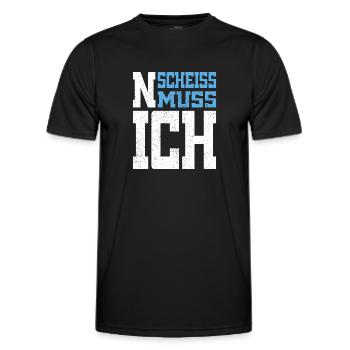 N Scheiss muss ich - Männer Funktions-T-Shirt - Schwarz - Vorne - AI Model Male 178 dark (178cm)