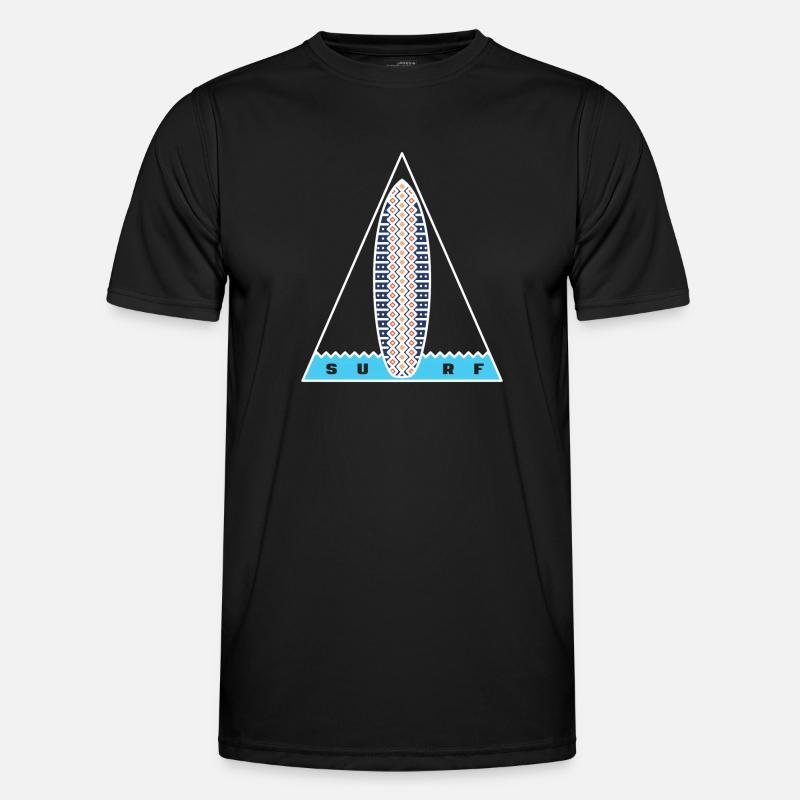 Surf Triangle (white outline) - Men's Functional T-Shirt - black