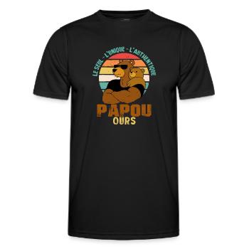 LE SEUL L Unique L AUTHENTIQUE cadeau PAPOU OURS - T-shirt sport Homme - noir - Devant - AI Model Male 178 dark (178cm)