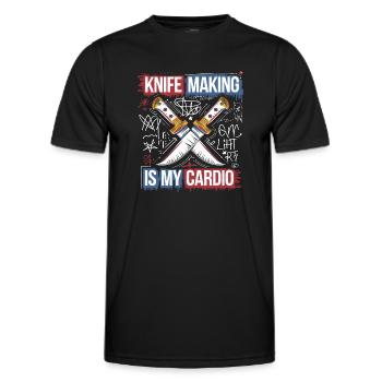 Passion pour les couteaux et la forge - T-shirt sport Homme - noir - Devant - AI Model Male 178 dark (178cm)