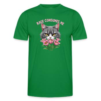 Rage Consumes Me Funny Catflower - Men's Functional T-Shirt - kelly green - Front - AI Model Male 178 dark (178cm)