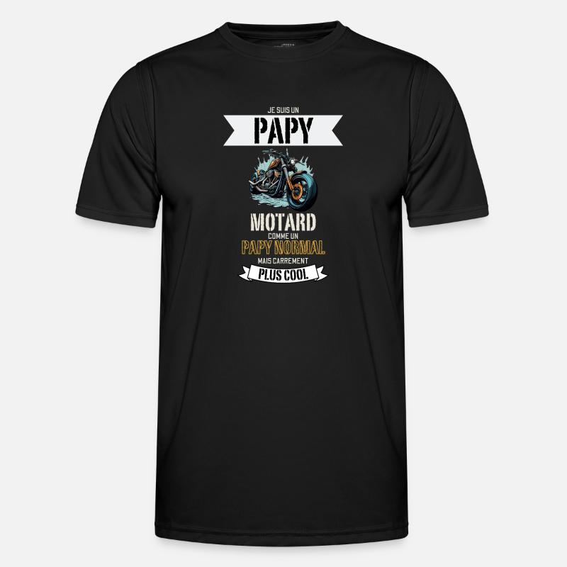 Opa Biker Stoff Witz - Männer Funktions-T-Shirt - Schwarz