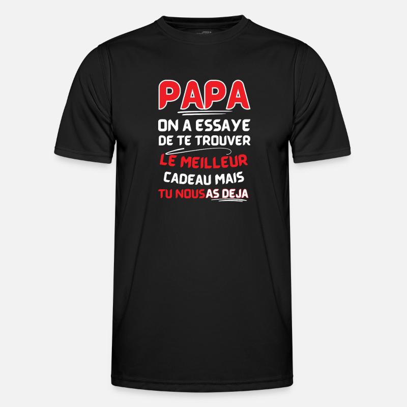Dad Gift Fabric Joke - Men's Functional T-Shirt - black