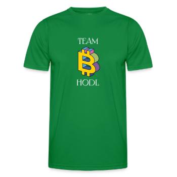 Bitcoin Revolution - Forever HODLing - Männer Funktions-T-Shirt - Kelly Green - Vorne - AI Model Male 178 dark (178cm)