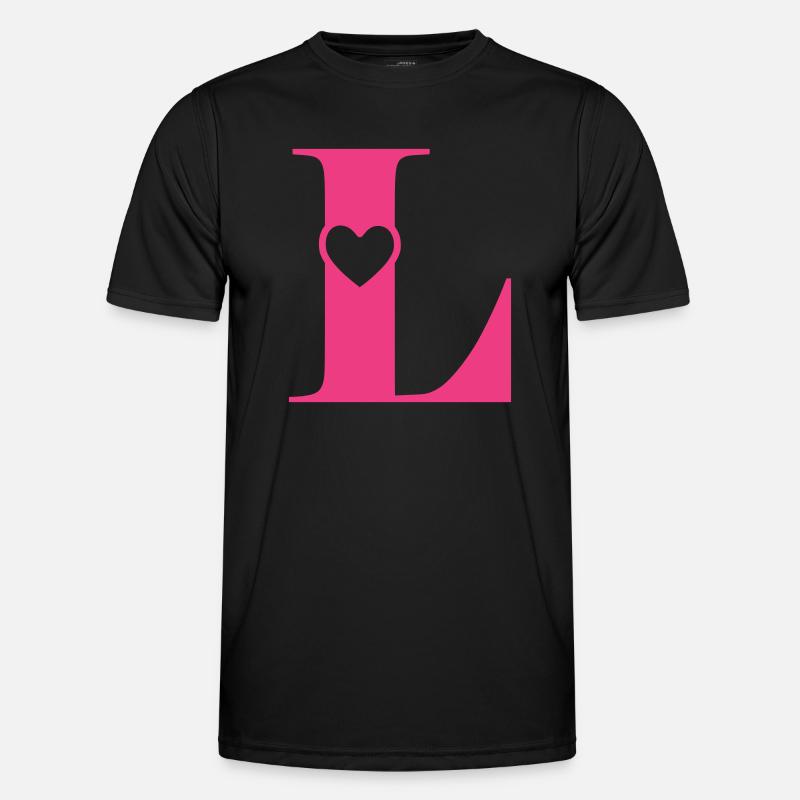 Buchstabe L Anfangsbuchstabe mit Herz Männer Funktions-T-Shirt