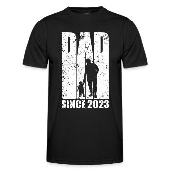 PAPA VATERTAG DAD SINCE 2023 - Männer Funktions-T-Shirt - Schwarz - Vorne - AI Model Male 178 dark (178cm)