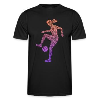 Fußball Spielerin Frauen Mädchen Fußballerin - Männer Funktions-T-Shirt - Schwarz - Vorne - AI Model Male 178 dark (178cm)