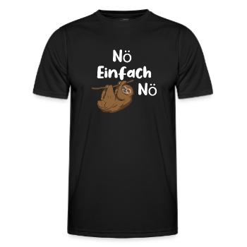 Noe einfach Noe Faultier lustiger Spruch Nö - Männer Funktions-T-Shirt - Schwarz - Vorne - AI Model Male 178 dark (178cm)