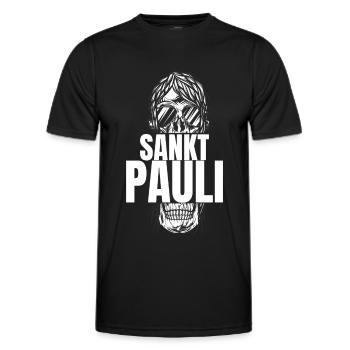 St Pauli. Éventail St pauli Éventail Paulianer Hamburger - T-shirt sport Homme - noir - Devant - AI Model Male 178 dark (178cm)