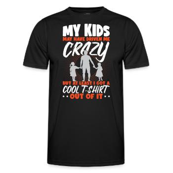 Meine Kinder haben mich zum Vatertag in den Wahnsinn getrieben - Männer Funktions-T-Shirt - Schwarz - Vorne - AI Model Male 178 dark (178cm)