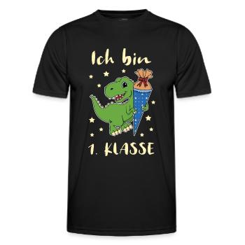 Dino Schulanfang - Männer Funktions-T-Shirt - Schwarz - Vorne - AI Model Male 178 dark (178cm)