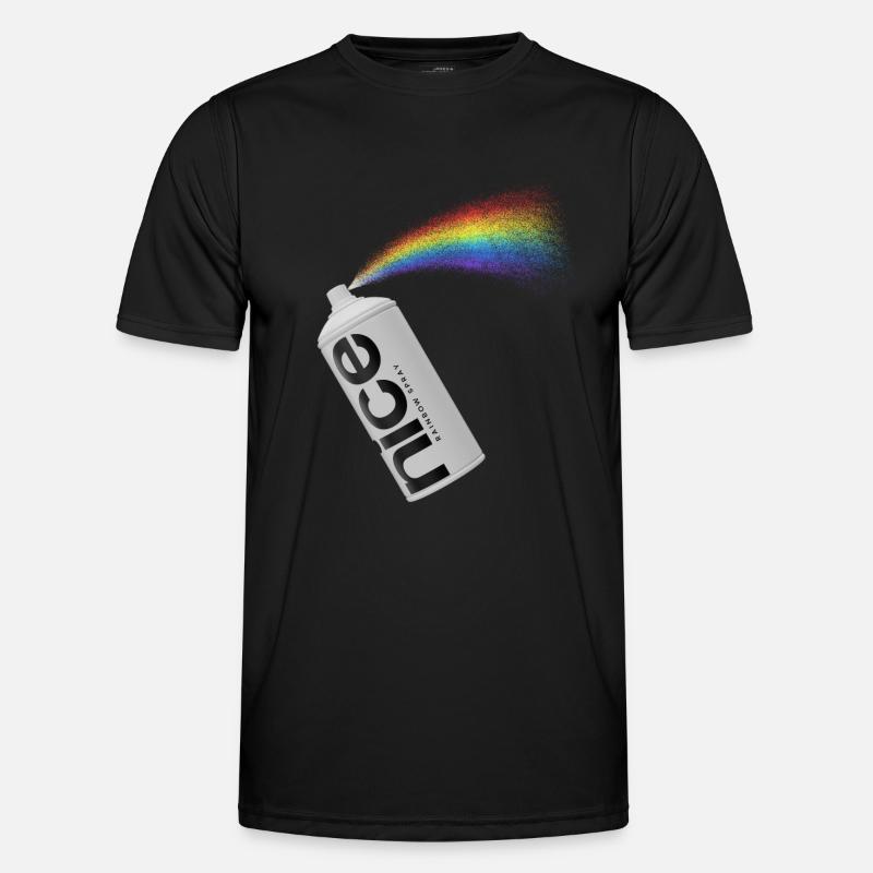 nice - Das spritzige Regenbogen Spray - Männer Funktions-T-Shirt - Schwarz