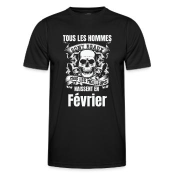 les meilleurs naissent en février - T-shirt sport Homme - noir - Devant - AI Model Male 178 dark (178cm)