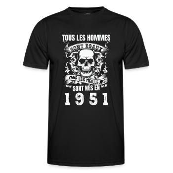 les meilleurs sont nés en 1951 - T-shirt sport Homme - noir - Devant - AI Model Male 178 dark (178cm)