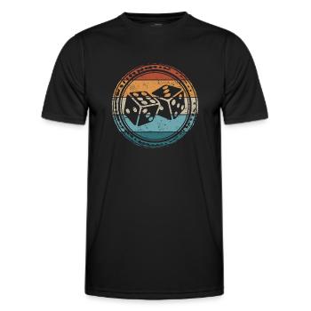 Retro Dice - Men's Functional T-Shirt - black - Front - AI Model Male 178 dark (178cm)