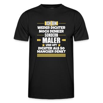 Ni poète ni penseur, mais peintre - T-shirt sport Homme - noir - Devant - AI Model Male 178 dark (178cm)