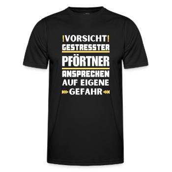 Don't talk to a stressed doorman! - Men's Functional T-Shirt - black - Front - AI Model Male 178 dark (178cm)