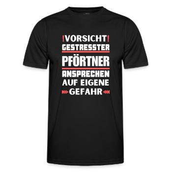 Don't talk to a stressed doorman! - Men's Functional T-Shirt - black - Front - AI Model Male 178 dark (178cm)
