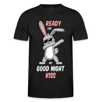 Dabbing Rabbit Good Night Shirt - Men's Functional T-Shirt - black - Front - AI Model Male 178 dark (178cm)
