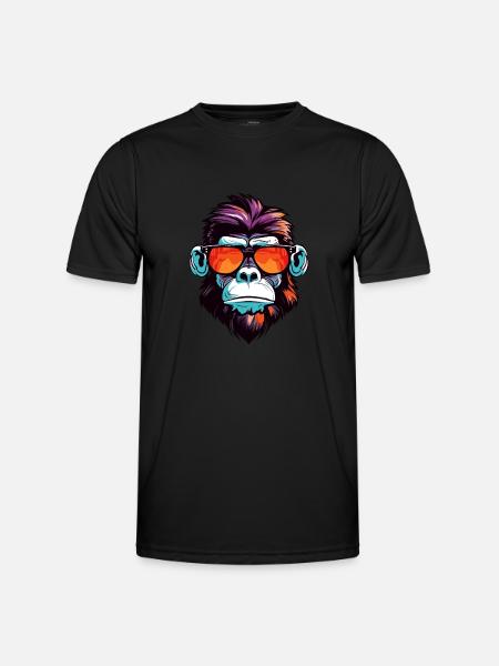 Monkey Head Portrait Cool - Men's Functional T-Shirt - black